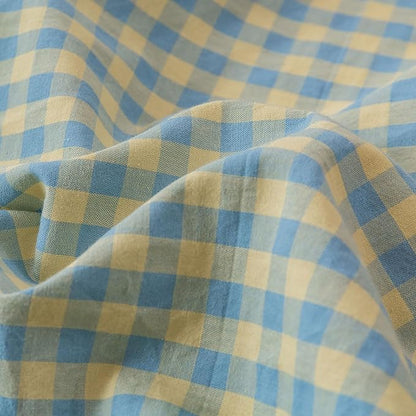 HighBuy Teen Green Blue Gingham Comforter Set Twin XL Size,Modern Cute Plaid Comforter Set Grid Checkered Pattern Printed Comforter with 2 Pillowcases Fluffy Boho Farmhouse Gingham Bedding Set