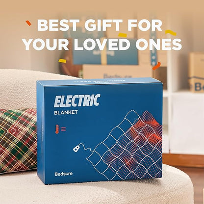Bedsure Electric Blanket King Size - Dual Control Heated Blanket King Size, Fast Heating with 10 Time Settings & 10 Heat Settings, Warm Gift for Grandma (100x90 inches, Cream)