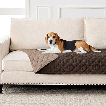 Waterproof Dog Blanket, Couch Cover for Dogs Washable, Reversible Dog Bed Cover, Couch Furniture Protector. (Dark＆Light Brown, 30 X 53 Inch - 1 Pack)