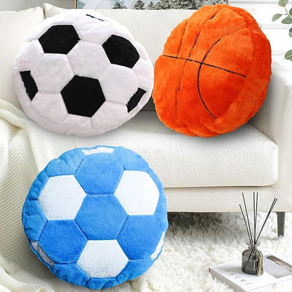 Plush Basketball Pillow Sports Basketball Throw Pillow Fluffy Couch Pillows Room Decoration Soft Cushion with Sports Ball Design 15.7 Inches