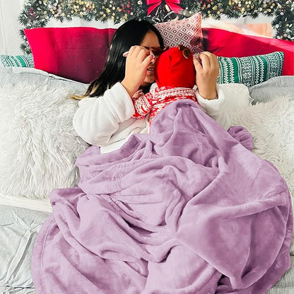 Bedsure GentleSoft Twin XL Fleece Blanket Dorm Bedding - Lightweight Soft Cozy Blankets for Bed, Sofa, Couch, Travel, Camping, Lilac, 66"x90"