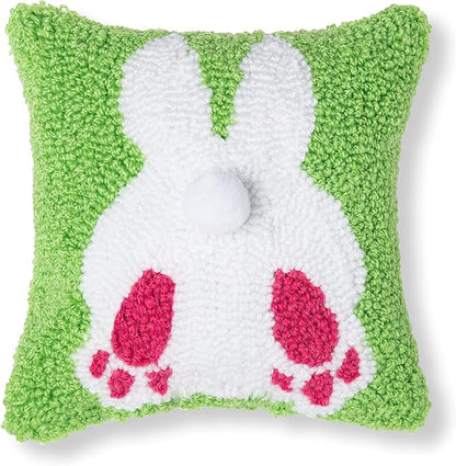 C&F Home Easter Bunny Bum Green Hooked Small Petite Mini Accent Pillow 8" x 8" Spring Springtime Home Living Room Sofa Couch Chair Bed Bedroom Decor Decoration 8" x 8" Green