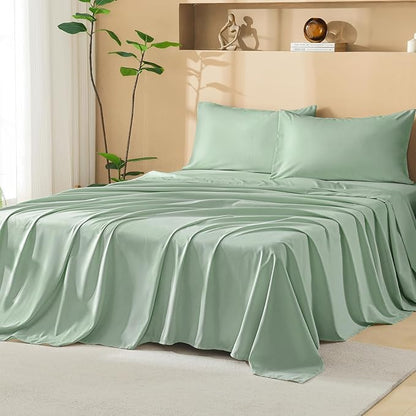 Litanika Sage Green Queen Size Comforter Set with Sheets - 7 Pieces Bed in a Bag Queen Boho Tufted Complete Bedding Sets with Comforter, Sheets, Pillowcases & Shams