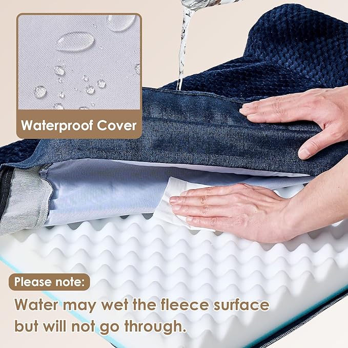 EHEYCIGA Orthopedic Dog Bed Medium Size Dogs, Memory Foam Dog Bed with Washable Removable Cover, Waterproof Pet Sofa Couch for Crate with Nonskid Bottom, 30x20x6, Navy Blue