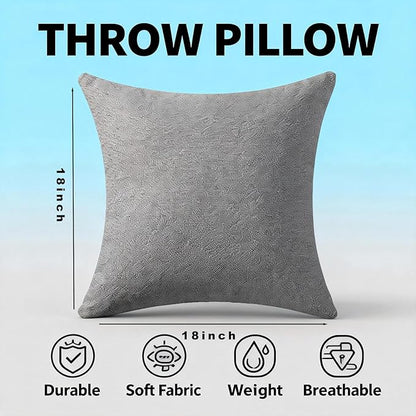 Decorative Couch Pillow Covers SofaThrow pillows with inserts included Bohemian-Style Country Cushion Cover Suitable for Beds, Sofas, Living Rooms, and Home Decor 2pack 18X18 inch.(Seagull Grey)