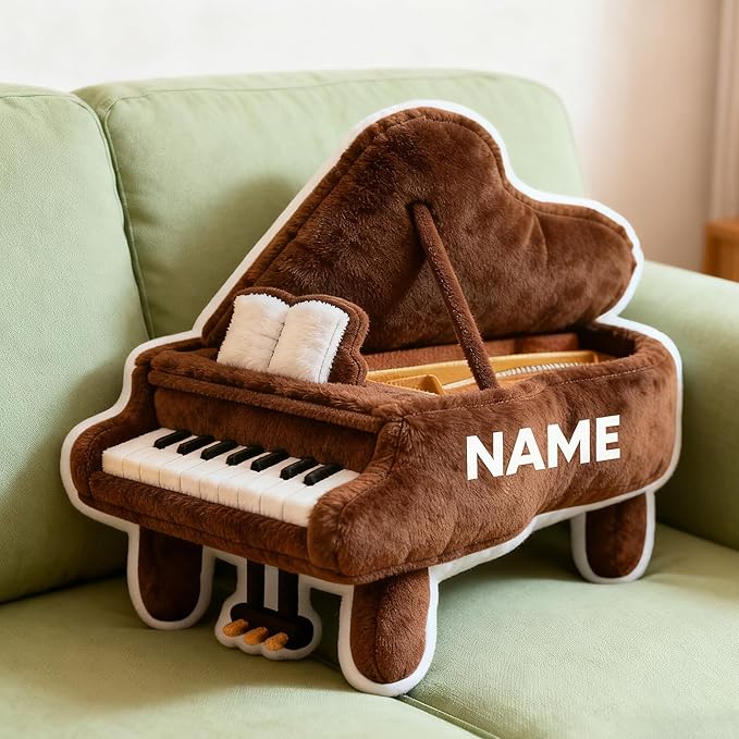 Custom Piano Shaped Pillow Personalized Double-Sided Printed Cute Pillow Customized Christmas Party Commemorative Gift Sofa Decorative for Boys and Girls 8-32in