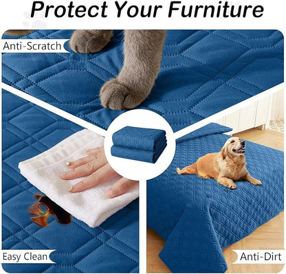 hyha Waterproof Dog Bed Blanket, Soft Pet Blankets, Waterproof Couch Cover for Dogs, Reversible Sofa Covers Washable for Furniture (30x70 Inch, Navy Blue/Navy Blue)