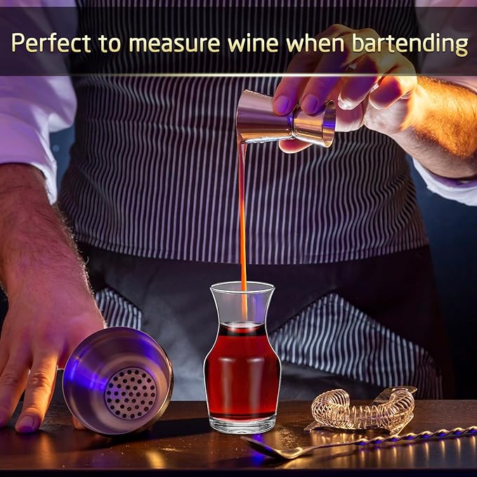 18 Pack Single Serving Wine Carafe Glass Small Mini Carafe Individual Wine Refill Decanter for Dinner Parties Tastings Bars Restaurants (6.5 oz)