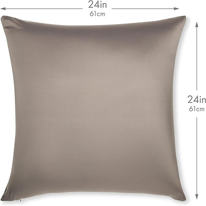 PILLOWY 24" x 24" Throw Pillow - Stone Grey: 1 PCS Luxurious Premium Microbead Pillow with 85/15 Nylon/Spandex Fabric. Forever Fluffy, Outstanding Beauty & Support. Silky, Soft & Beyond Comfortable
