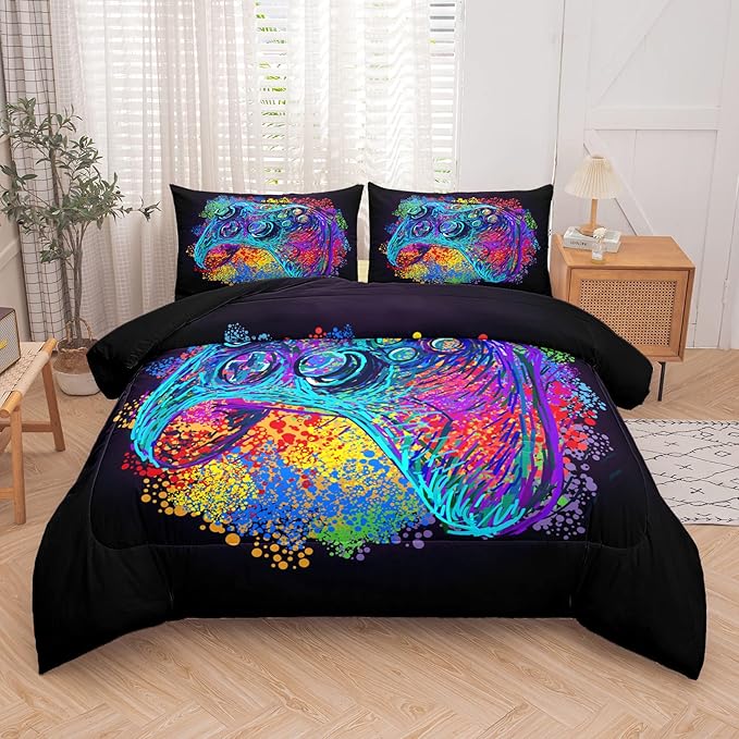 Tailor Shop Gaming Bed Set Queen Size,Gamer Bedding Sets for Boys,Gaming Comforter for Kids Teen, Gaming Bedding Set All Season with 1 Comforter and 2 Matching Pillowcase…