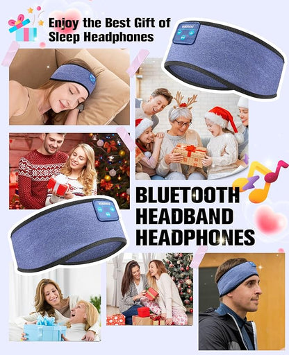 Voerou Sleep Headphones Wireless Bluetooth Sweatproof Headband, Sleeping Headphones with Ultra-Thin Stereo Speakers for Side Sleepers, Sleeping, Workout, Running, Yoga, Air Travel, Meditation