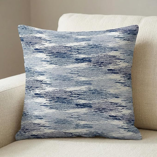 Americanflat 18x18 Throw Pillow with Sewn-in Insert - All-in-One Decorative Pillows - No Cover Needed - Soft and Durable Cushion for Bed or Sofa - Polyester - Blue and White