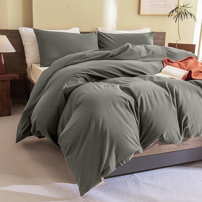 Sanracie Queen Size Comforter Sets, 3Pcs Queen Cotton Green Comforter Extra Soft Breathable Bed Comforter Set for All Season
