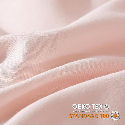 YIRDDEO King Size Comforter Set - King Size Comforter with Ball Pom Fringe, Soft King Bedding Set for All Seasons - 3 Pieces, 1 Comforter (104"x90"inches) & 2 Pillow Shams(20"x36"), Blush