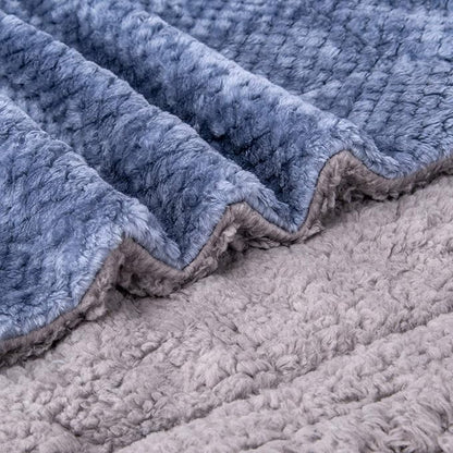 DG Plush Fleece Receiving Blanket for Dog, Cat, and Pet - Warm and Soft, 32" x 40", Smoked Blue