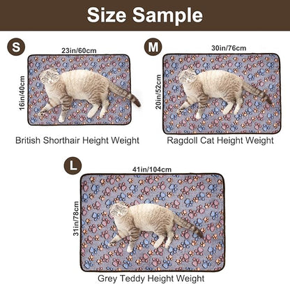 Dono 1 Pack 3 Dog Blankets for Small Dogs, Soft Fluffy Paw Print Pattern Fleece Pet Blanket Warm Sleep Mat, Puppy Kitten Blanket Doggy Mat for Dog Cat Kitten Doggy (40 * 30")
