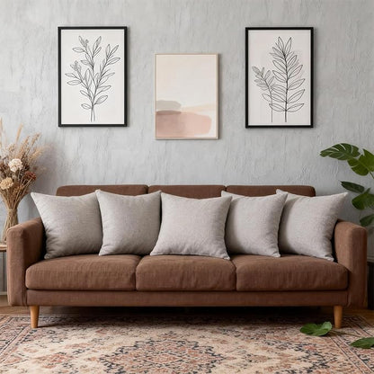 Decorative Couch Pillow Covers SofaThrow pillows with inserts included Bohemian-Style Country Cushion Cover Suitable for Beds, Sofas, Living Rooms, and Home Decor 2pack 18X18 inch.(Pearl Gray)