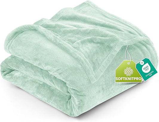 Utopia Bedding Fleece Blanket King Size Mint Green (90x102 Inches) Ultra Soft Warm Lightweight Microfiber Breathable Anti-Static Cozy Bed Blanket, All-Season Home Decor Gift for Men & Women