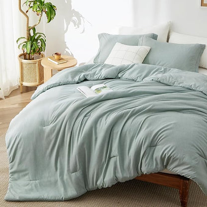 Bedsure Oversized Queen Comforter Set - Sage Green Soft Bedding for All Seasons, Cationic Dyed Bed Set, 3 Pieces, 1 Oversized Queen Size Comforter (98"x98") and 2 Pillow Shams (20"x26"+2")