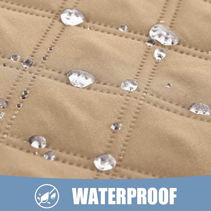 Smiry Waterproof Dog Bed Cover Pet Blanket, Soft Washable Dog Blanket for Furniture Bed Couch Sofa Reversible, Checkered (82"x82", Camel/Beige)