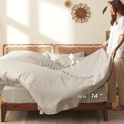 Bedsure Queen Comforter Set - 7 Pieces Floral Beige Soft Bedding Sets, Queen Bed in a Bag with Botanical Flowers Comforter, Sheets, Pillowcases & Shams