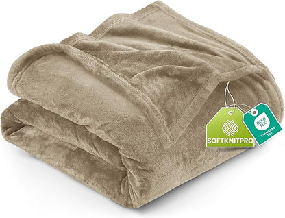 Utopia Bedding Fleece Blanket King Size Camel 300GSM Luxury Fuzzy Soft Anti-Static Microfiber Bed Blanket (90x102 Inch)