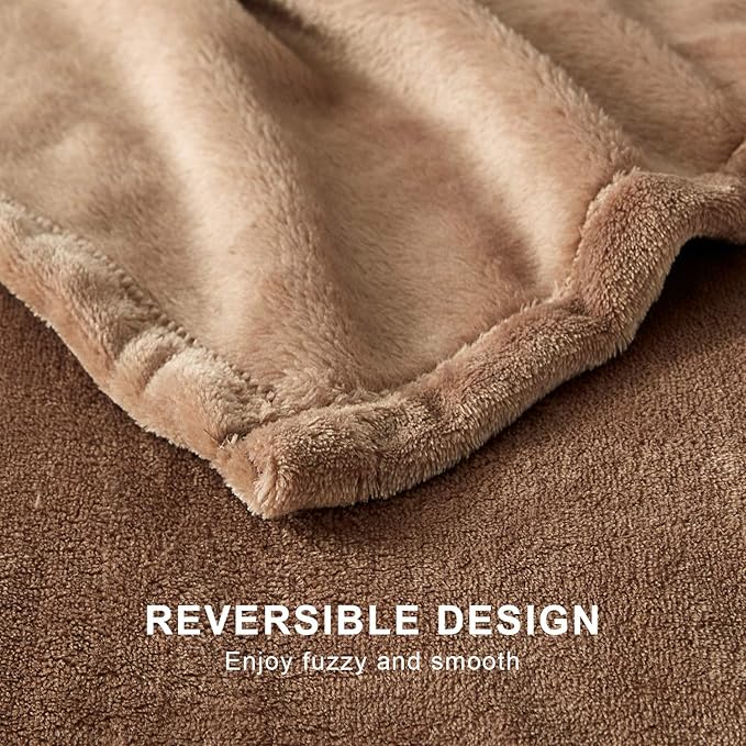 Hansleep Fleece Blanket for Couch Camel, Super Soft Throw Blanket Flannel Fuzzy, Plush Cozy Blanket for All Seasons, Camel, Throw 50x60 Inches