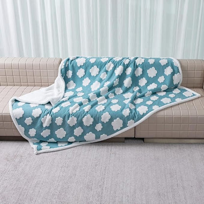 Waterproof Pet Blanket,Dog Bed Covers Couch Sofa Stylish Jacquard Pets Throw Blankets for Puppy Cats Washable Reversible Furniture Protection Covers (Blue Cloud,XL)
