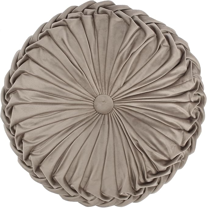 Levtex Home - Pisa - Decorative Pillow (16in. Round) - Round Velvet - Taupe Velvet