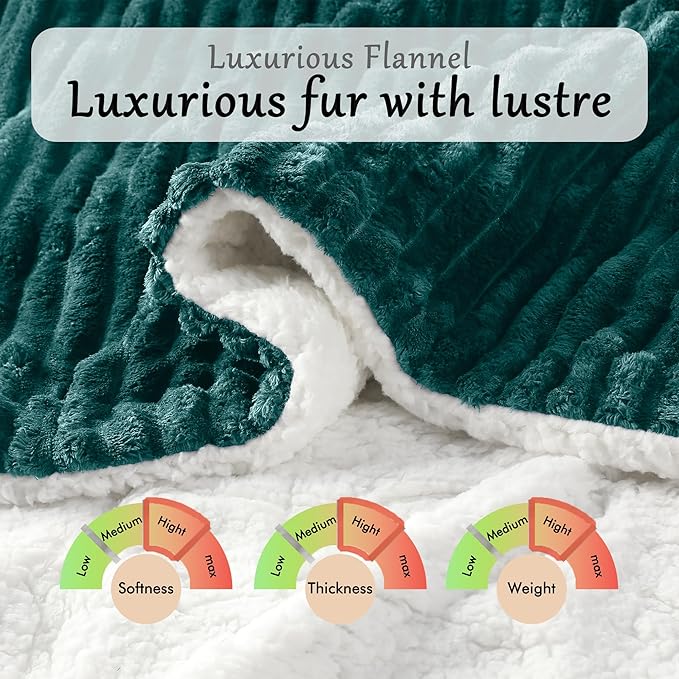 Electric Blanket Heated Queen Blanket, Super Soft Flannel & Sherpa Electric Queen Blanket with 6 Fast Heating Levels, 10 Hours Auto Off & OverHeat Protection, Machine Washable, 84'' X 90'', Deep Green