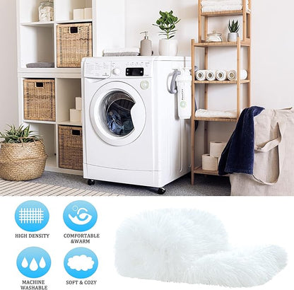 JONIYEAR Extra 2.8" Long Hair Fluffy Faux Fur Throw Blanket 50" x 60", Luxury Soft Decorative Fuzzy Furry Blankets for Couch, Cozy Plush Shaggy Blankets for Sofa Bed,Cute Lovely Blanket for Pet, White
