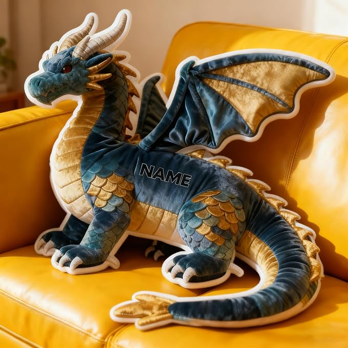 Custom Western Dragon Shaped Pillow Personalized Double-Sided Printed Cute Pillow Customized Christmas Party Commemorative Gift Sofa Decorative for Boys and Girls 8-32in