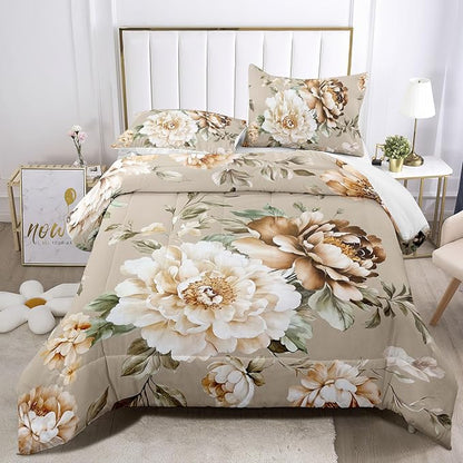 Raphus cucullatus Floral Bedding Comforter Sets, Flower Comforter Set, Botanical Bedding Pretty Comforter Set
