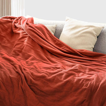Electric Heated Blanket Full Size 72x84 Microplush Cover Blanket 4 Heat Settings & 10 Hours Auto Off, Cozy & Breathable, Warm All Night, Orange