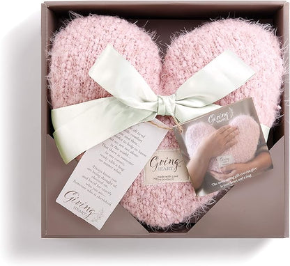 DEMDACO Pale Pink Soft Heart Shaped 10 x 11 inch Plush Polyester Decorative Throw Giving Pillow