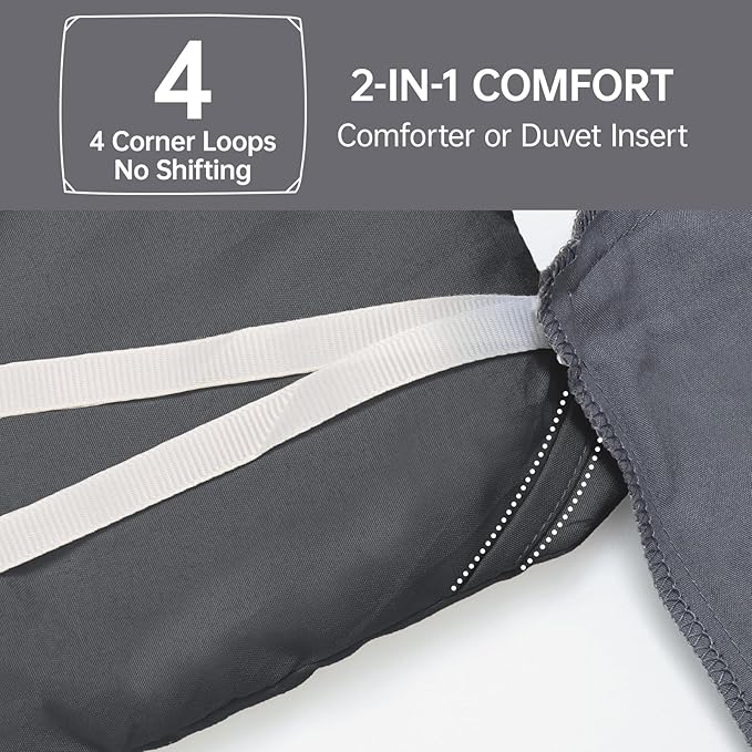 MUXHOMO Full Comforter Sets, All Season Ultra Soft Down Alternative Bedding - 3 Piece Lightweight Bed Set Includes 1 Comforter (82"x86") and 2 Pillow Shams (20"x26"), Dark Grey