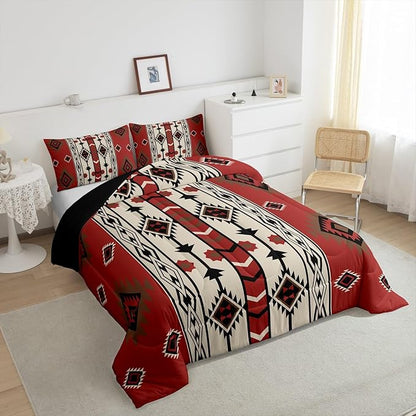 Erosebridal Southwestern Quilt Bedding Western Aztec Comforter Set Queen Bohemian Bedding Comforter Sets American Native Southwest Tribal Bed Set for Kids Adults Men Women Boho Ethnic Room Decor