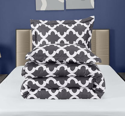 King Comforter Set 3 Piece Grey by Utopia Bedding, Printed Comforters King Size, Bedding Comforters Sets, Down Alternative Soft Bed Set, 1 Comforter (90 x 102 inches) 2 Pillow Shams (20 x 36 inches)