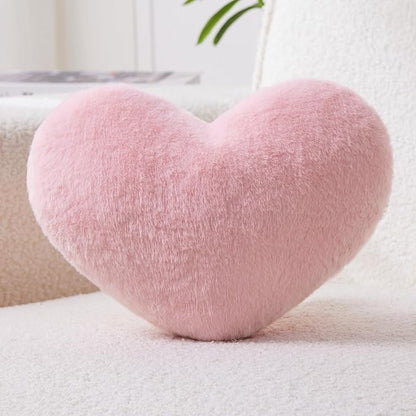 Petrella Heart Pillow Cute Fuzzy Pillows Throw Pillows for Bed Livingroom Home Decor Cushion Decorative Aesthetic Preppy Pillows Pink1,Large 19"x15"