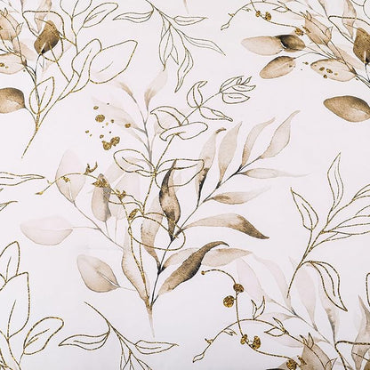 WONGS BEDDING Brown Comforter Set Full Size, 7 Pieces Botanical Bed in a Bag Golden Leaves Bedding Set Soft Microfiber Full (1 Comforter,2 Pillowcase,2 Pillow Shams,1 Flat Sheet,1 Fitted Sheet)