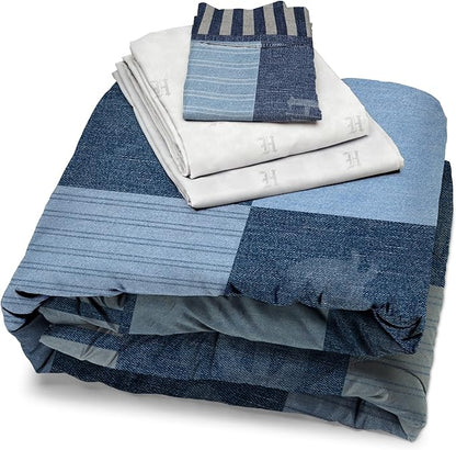Northwest Harry Potter True Blue Hogwarts 5 Piece Full Bed in a Bag Set, Bedding Set with Comforter and Sheets, Soft and Cozy for All Seasons
