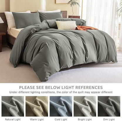 Sanracie Queen Size Comforter Sets, 3Pcs Queen Cotton Green Comforter Extra Soft Breathable Bed Comforter Set for All Season