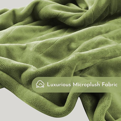 Electric Heated Blanket 84"x90" Queen Size Flannel Heated Blanket, Cozy & Warm for All Night, 4 Heat Settings & 10 Hours Auto Off, Machine Washable, Green