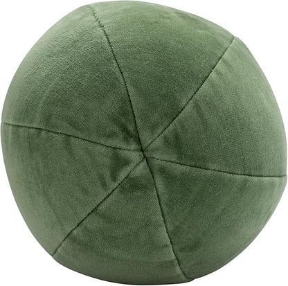 Creative Co-Op Cotton Velvet Olive Shaped Pillow, Green and Red