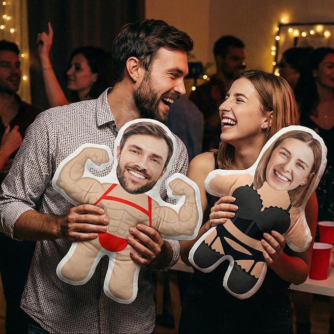Custom Pillow with Picture - Personalized Funny Face Pillows - Customized Facial Expression Shaped Pillow for Valentines Gifts for Boyfriend Girlfriend - Personalized Gag Gifts for Mom Dad