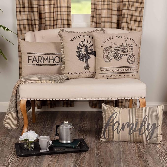 VHC Brands Sawyer Mill™ 'Family' Pillow, Charcoal, 14x22