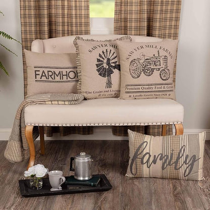 VHC Brands Sawyer Mill™ 'Family' Pillow, Charcoal, 14x22