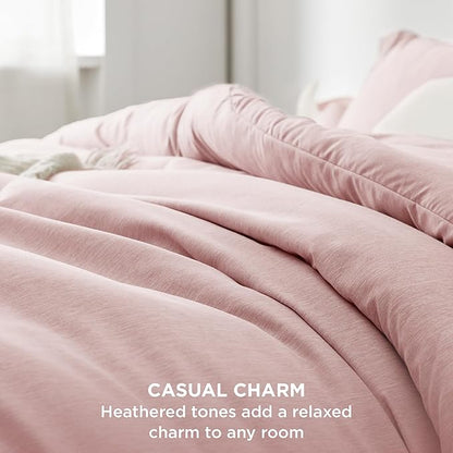 Bedsure Queen Comforter Set - Pink Soft Bedding for All Seasons, Cationic Dyed Bed Set, 3 Pieces, 1 Queen Size Comforter (90"x90") and 2 Pillow Shams (20"x26"+2")