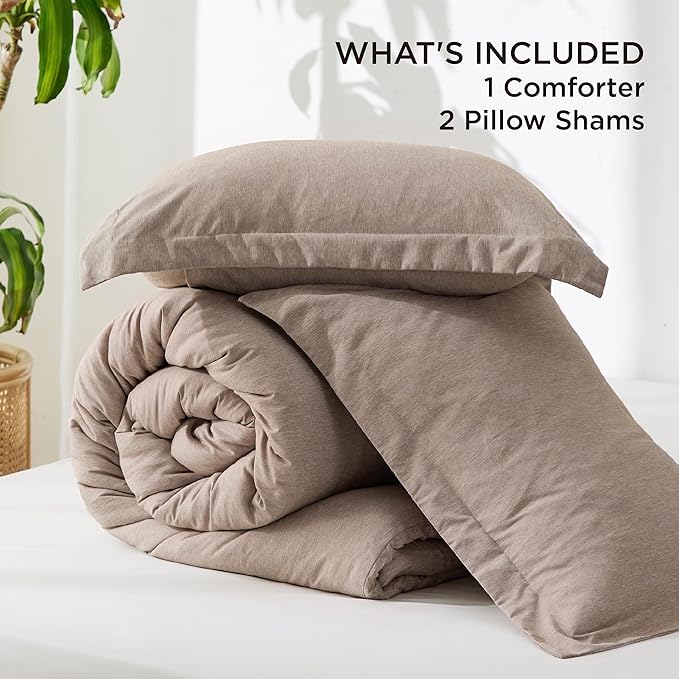 Bedsure Oversized King Comforter Set - Khaki Soft Bedding for All Seasons, Cationic Dyed Bed Set, 3 Pieces, 1 Oversized King Size Comforter (120"x98") and 2 Pillow Shams (20"x36"+2")