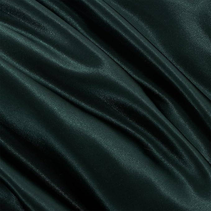 A Nice Night Satin Silky Soft Quilt Sexy Luxury Super Soft Microfiber Bedding Comforter Set Full/Queen, Light Weighted (Blackish Green, Queen)